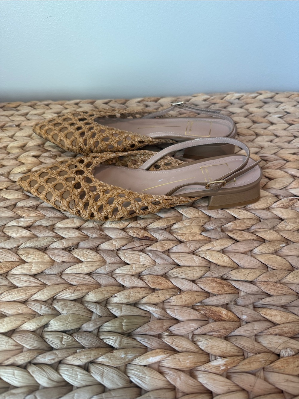 Dolce Vita Woven Pointed-Toe Slingback Mules - Tan - Picture 3 of 6